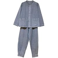 Men and Women 100% Cotton Shirt and Pants Set – Buddhist Zen Meditation Temple Clothing, Yoga Outfit, Loungewear